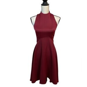 Ted Baker Kandal Wine Red Hi-Lo Dress Size 2
